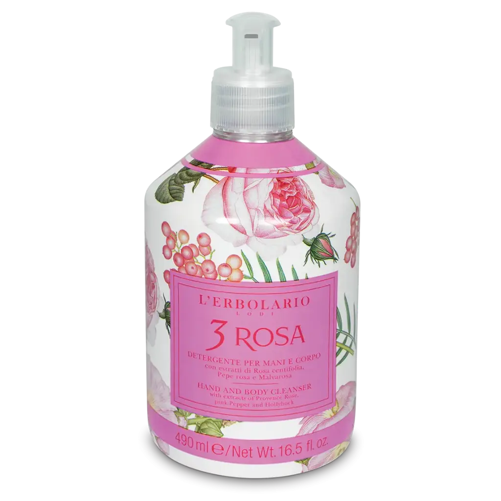 3 Rosa Detergente Mani & Corpo 490ml