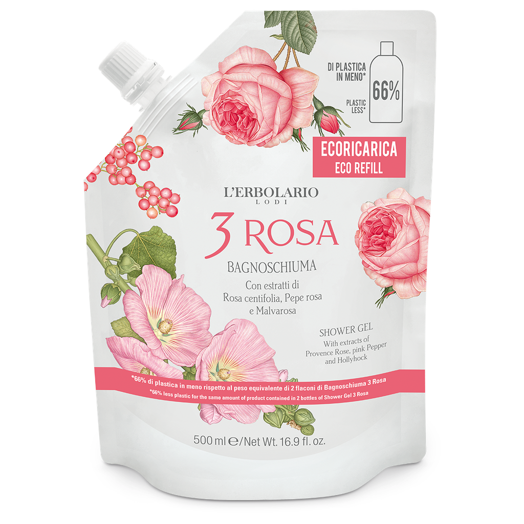 3 Rosa Ecoricarica Bagnoschiuma 500ml
