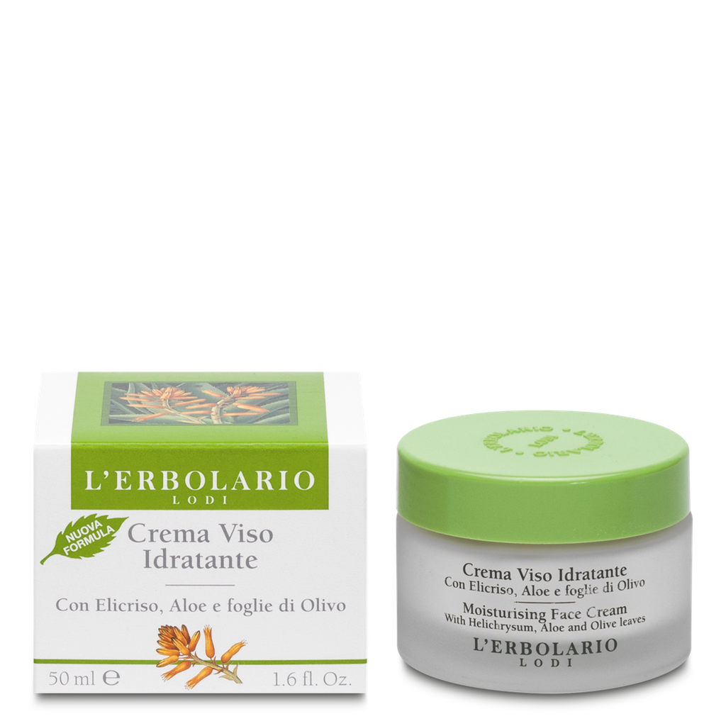 Crema Viso Idratante con Elicrisio, Aloe e foglie di Olivo 50ml