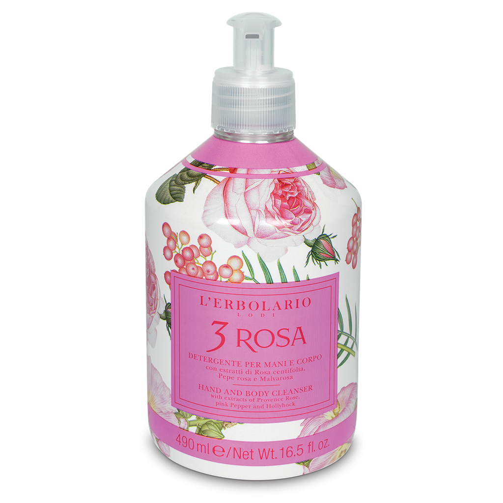 3 Rosa Detergente Mani e Corpo 490ml Limited Edition