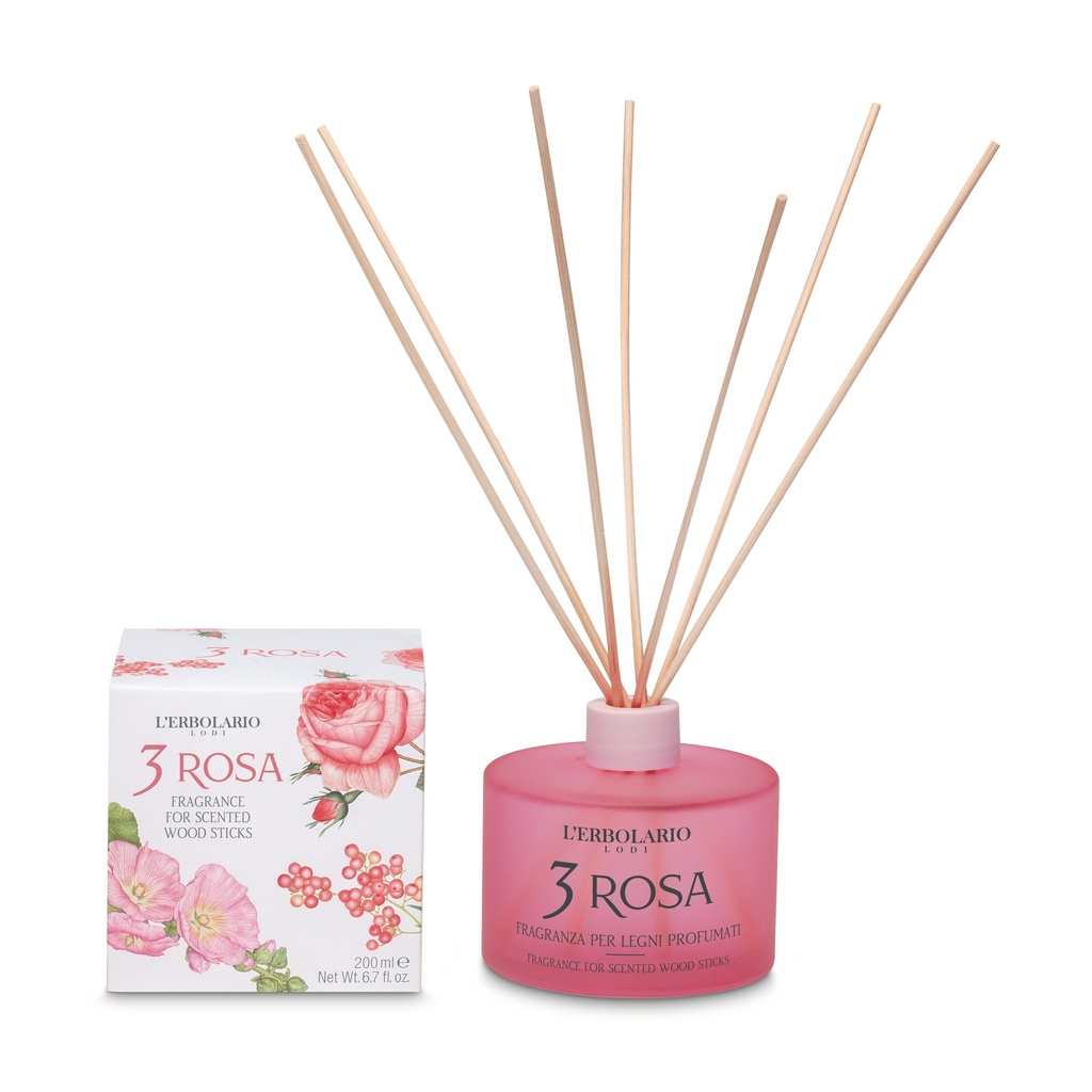 3 Rosa Fragranza per Legni Profumati 200ml