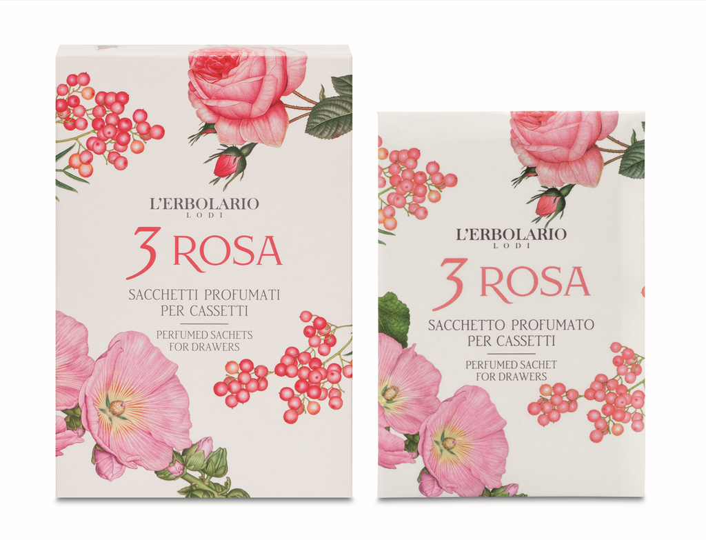 3 Rosa Sacchetto Profumato per Cassetti