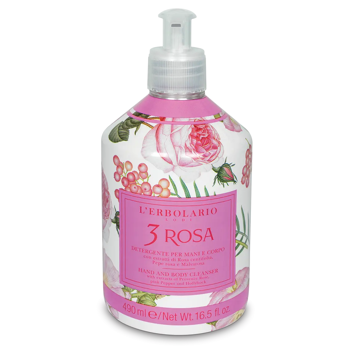 3 Rosa Detergente Mani & Corpo 490ml