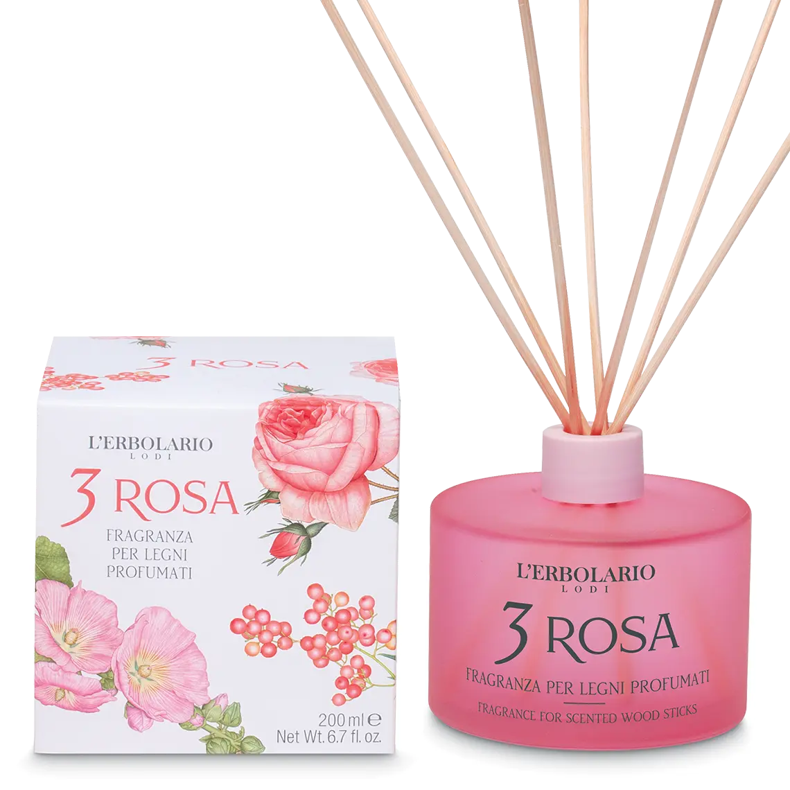 3 Rosa Fragranza per Legni Profumati 200ml