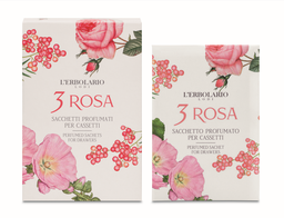 [091.598] 3 Rosa Sacchetto Profumato per Cassetti